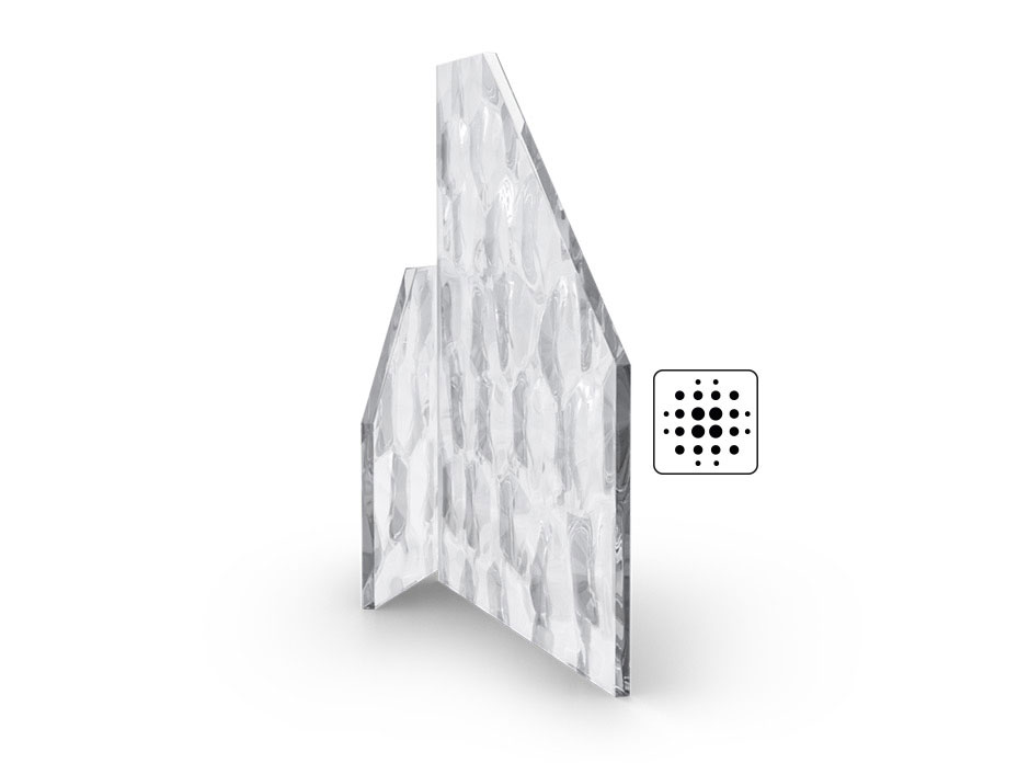 Decoratief glas ornamentaal gezandstraald