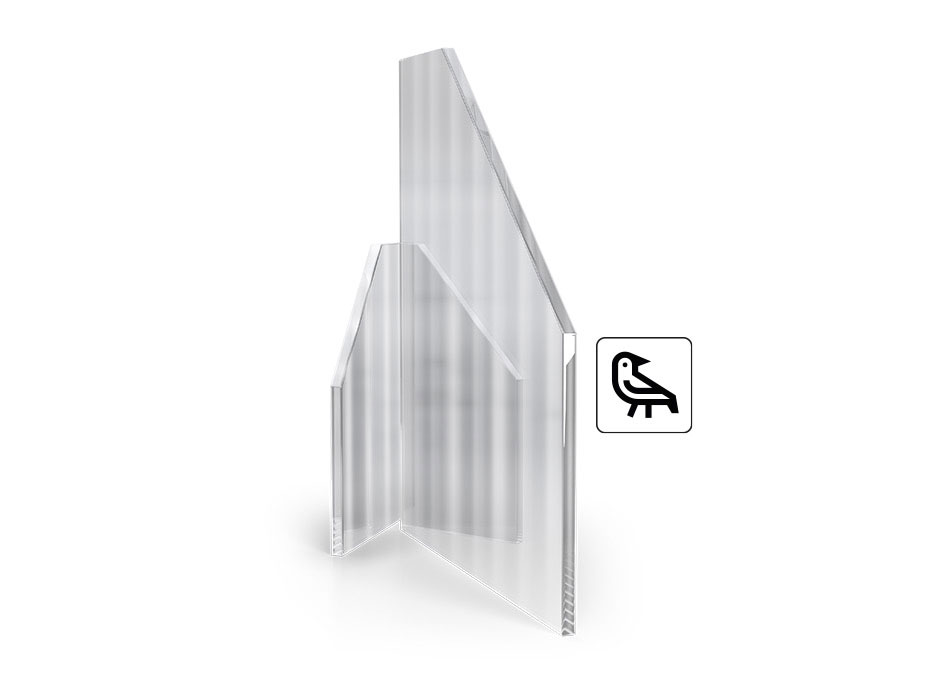 Vogelveilig glas AviSafe UV-reflectie